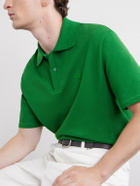 LOEWE - Anagram-Embroidered Cotton-Piqué Polo Shirt - Green