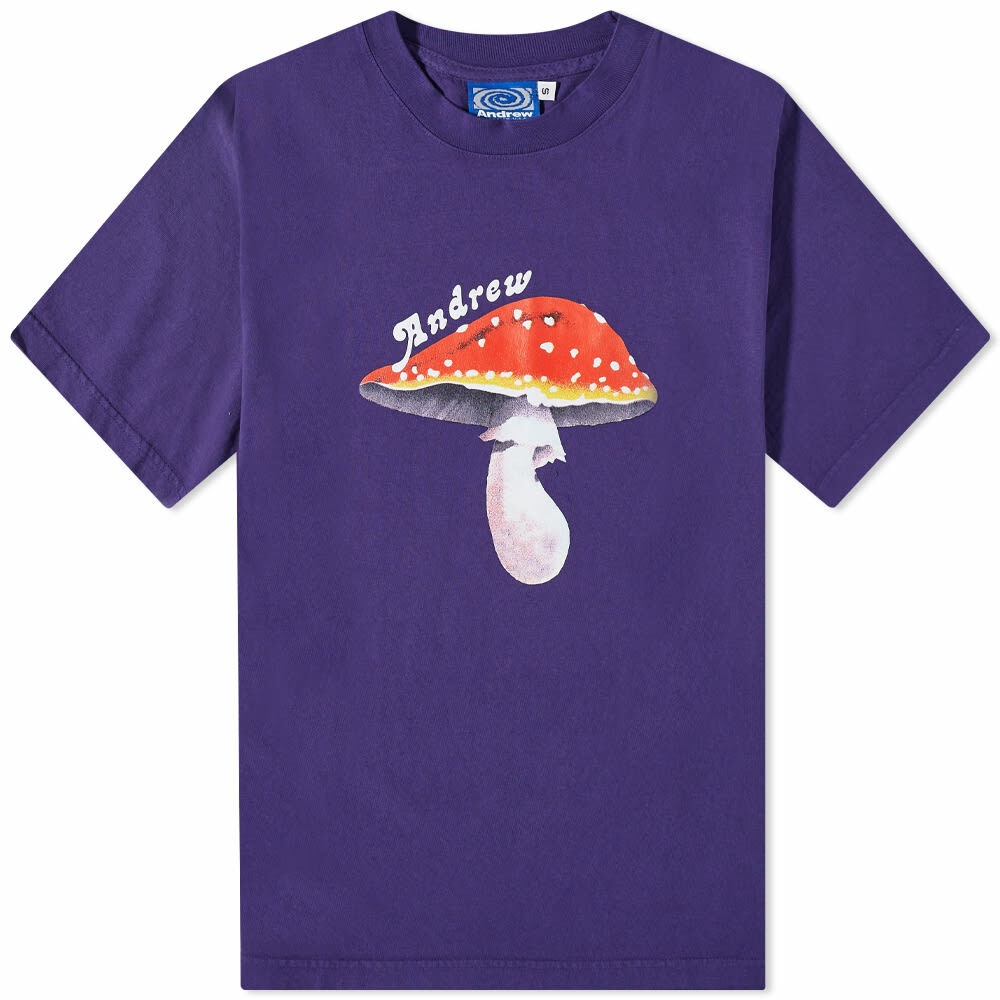 Photo: Andrew Men's Mushroom T-Shirt in Purple