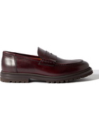 BRUNELLO CUCINELLI - Leather Penny Loafers - Brown