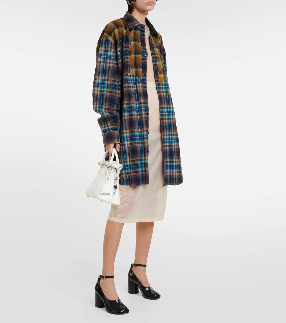 Maison Margiela Checked wool shirt dress