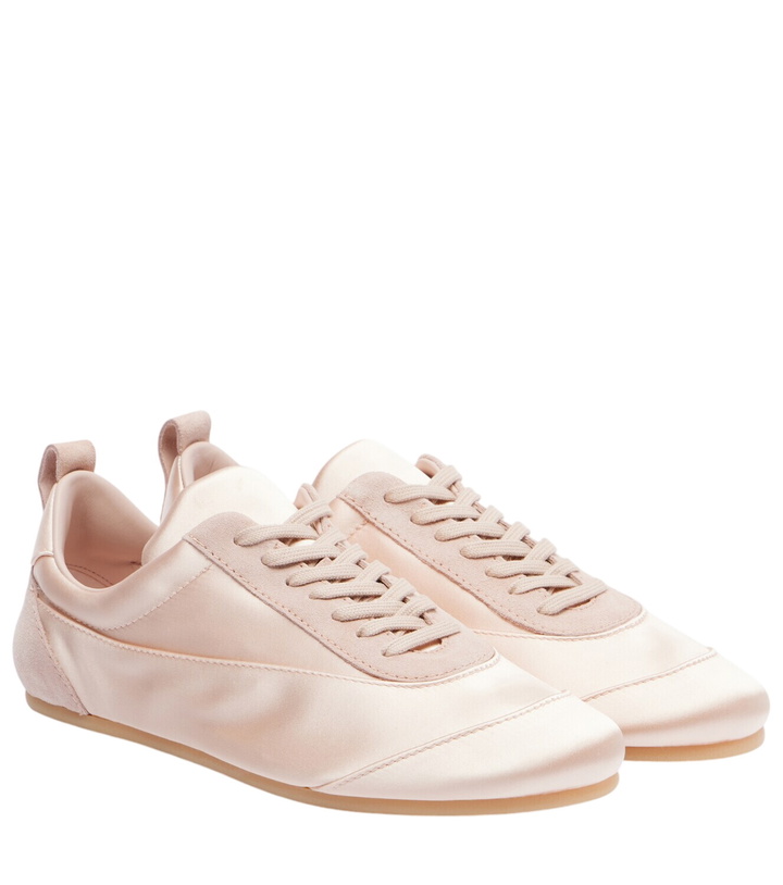 Photo: Jil Sander Floor suede-trimmed satin sneakers
