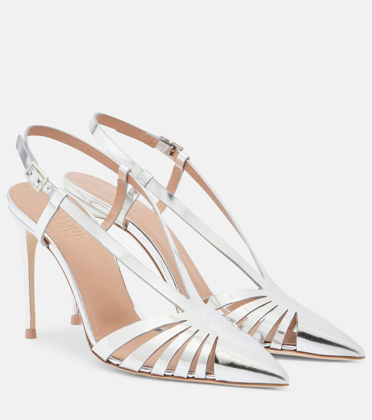 Malone Souliers Janette metallic leather slingback pumps