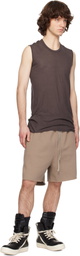 Rick Owens DRKSHDW Taupe Temple Heavy Sweatshirt Long Shorts