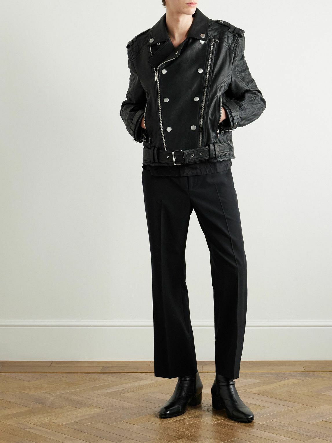 Balmain - Quilted Leather Jacket - Black