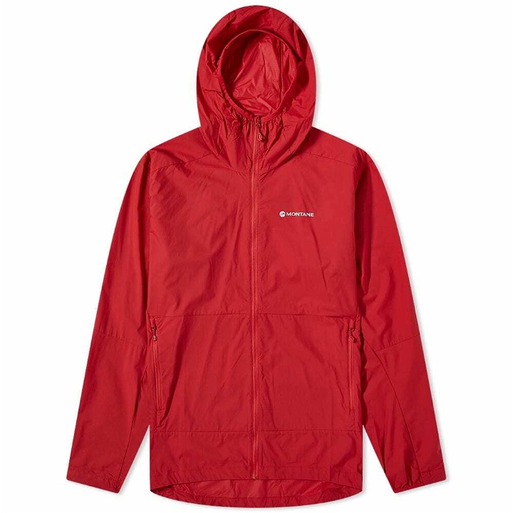 Photo: Montane Men's Featherlite Hooded Jacket in Acer Red