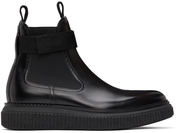 Photo: Dunhill Black Strap Creeper Chelsea Boots