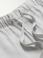 Frescobol Carioca - Luan Straight-Leg Linen and Cotton-Blend Drawstring Trousers - Gray