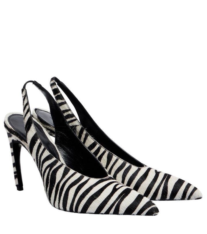 Photo: The Attico Viper zebra-print calf hair pumps