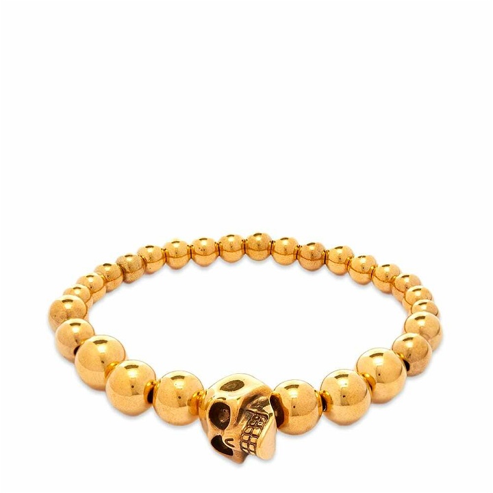Photo: Alexander McQueen Men's Skull Ball Bracelet in Gold