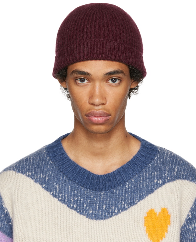 Photo: The Elder Statesman Burgundy Fisherman Beanie