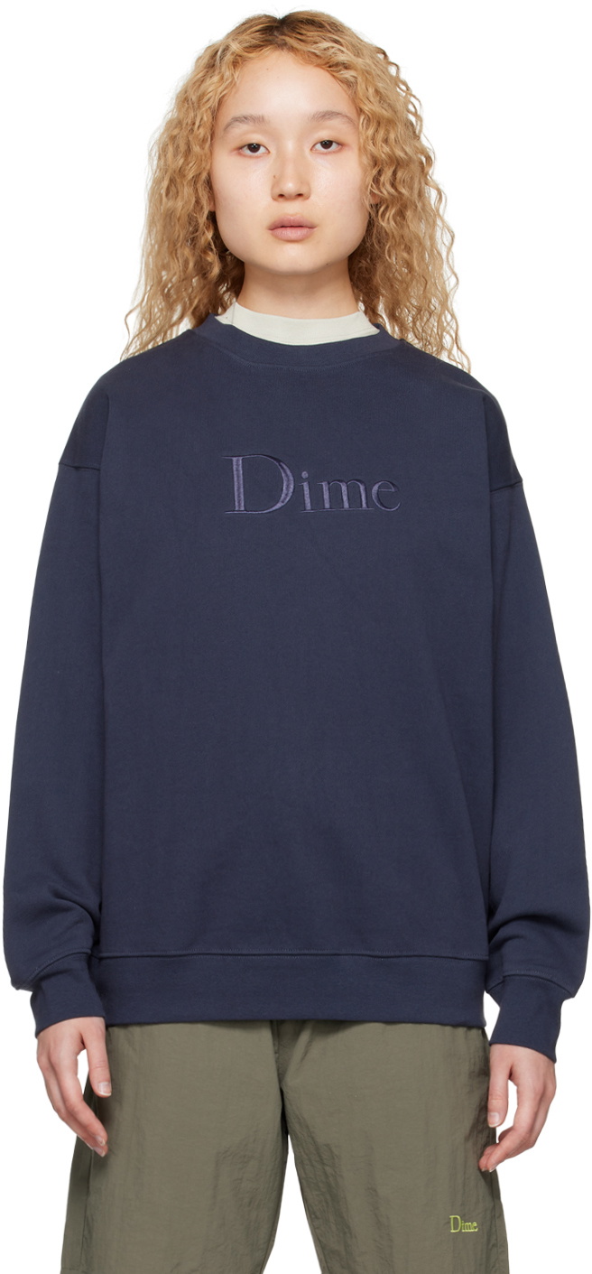 Navy embroidered sweatshirt new arrivals