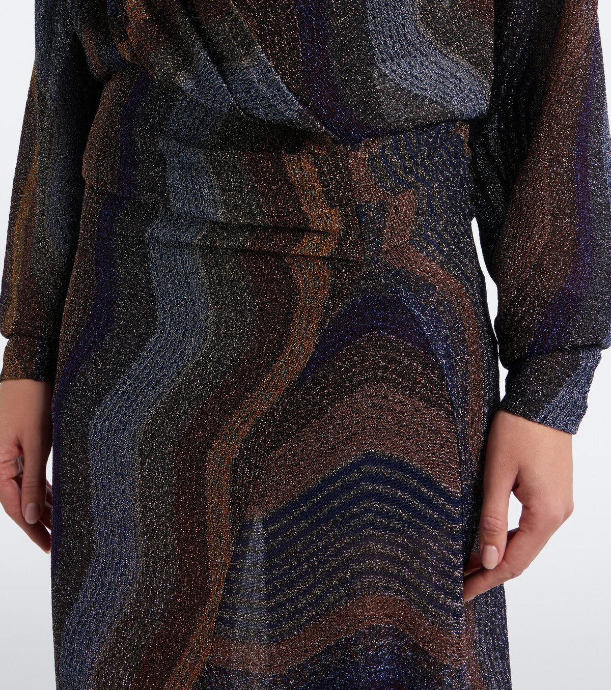 Missoni Draped printed lamé gown