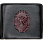 Versace Black & Brown Roomy Leather Bifold Wallet