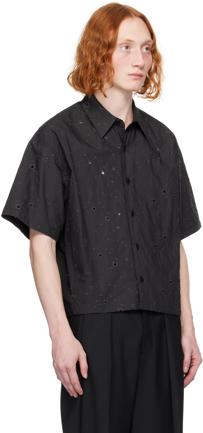 VEIN Black Tucked Shirt