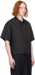VEIN Black Tucked Shirt