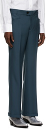 Ernest W. Baker Blue Cuffed 70s Trousers