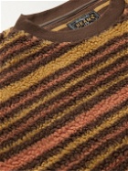 Beams Plus - Striped Fleece Sweatshirt - Brown
