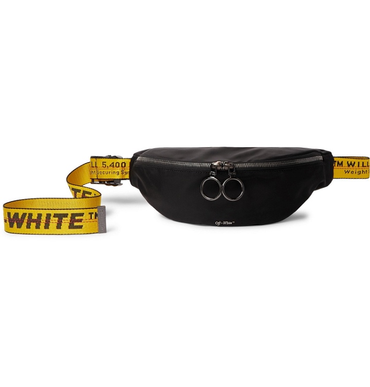 Photo: Off-White - Logo-Jacquard Webbing and Shell Belt Bag - Black