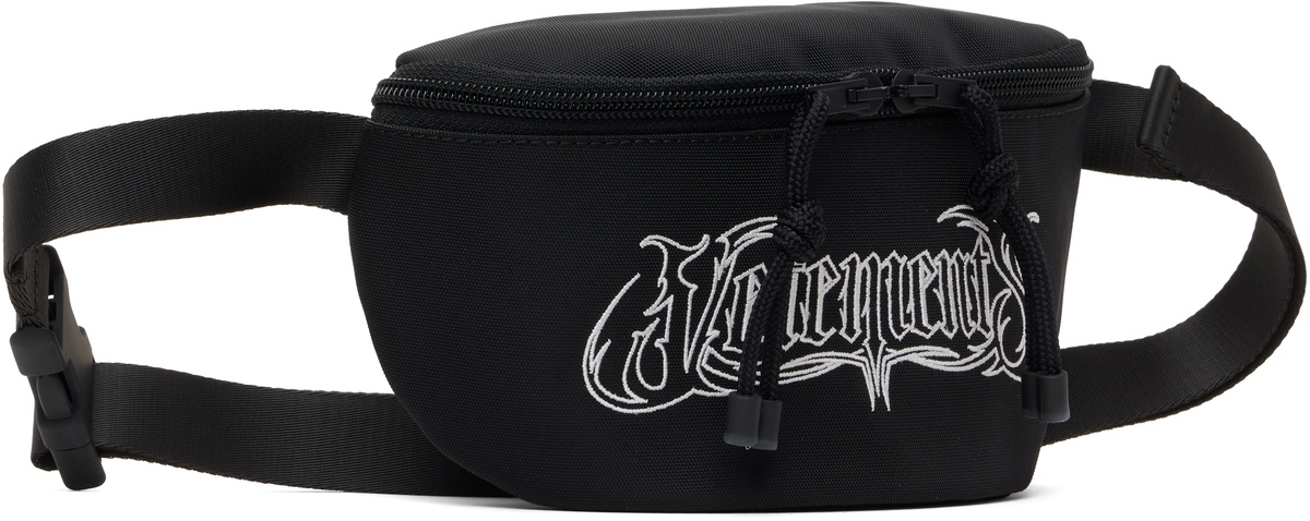 VETEMENTS Black Metal Logo Belt Bag