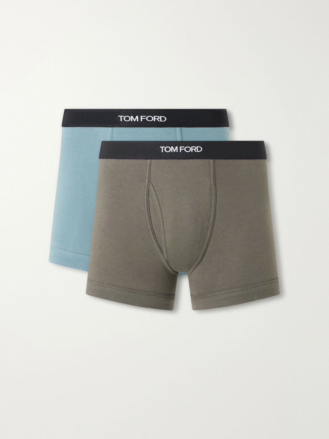 TOM FORD - Two Pack Logo-Jacquard Waistband Cotton-Stretch Jersey Boxer Briefs - Multi