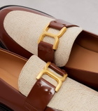 Chloé Marcie leather and canvas loafers