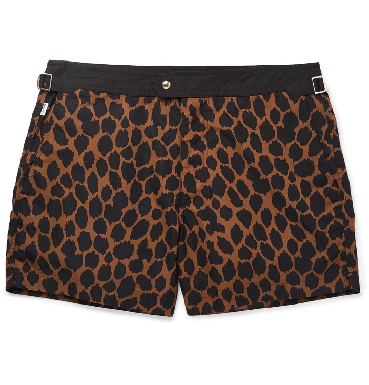 Photo: TOM FORD - Mid-Length Leopard-Print Swim Shorts - Brown