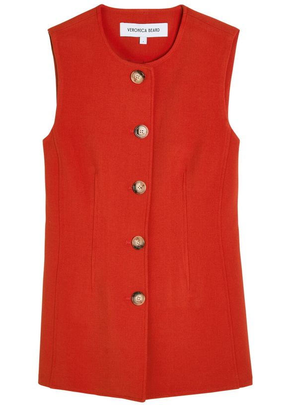 Photo: Veronica Beard Jessup Darted Tailored Vest Red