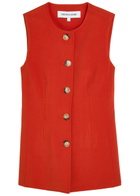 Veronica Beard Jessup Darted Tailored Vest Red