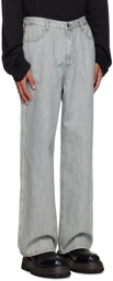 AMOMENTO Gray Five-Pocket Jeans