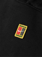 Nike Tennis - Court Heritage Logo-Appliquéd Cotton-Blend Jersey Tennis Hoodie - Black
