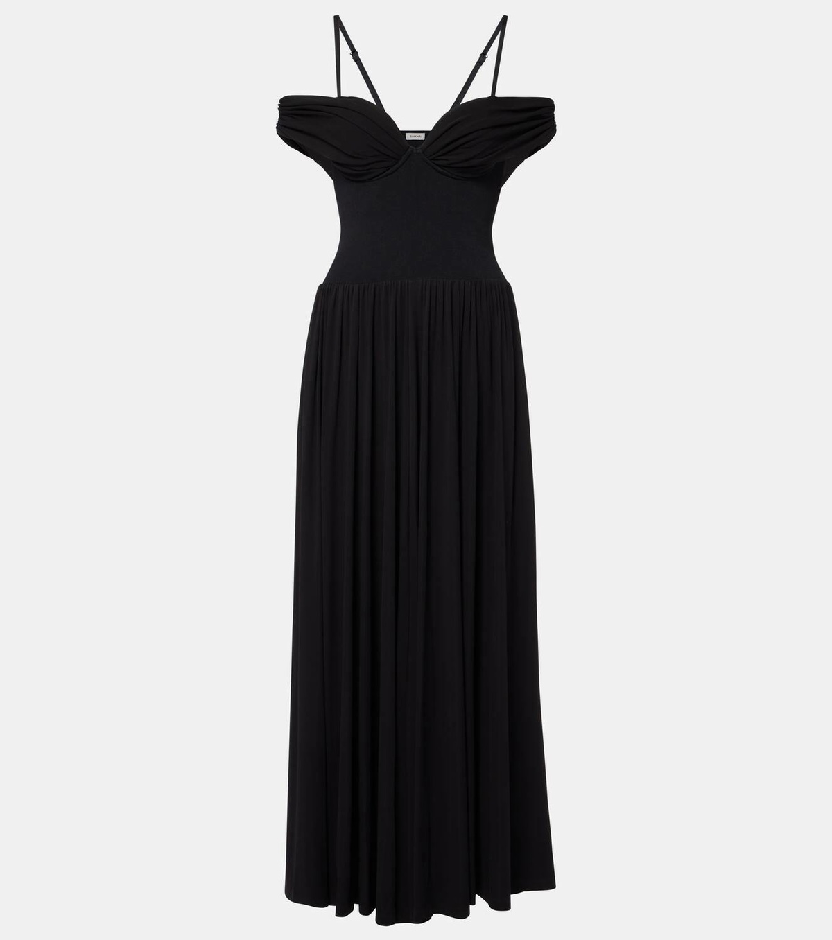 Simkhai Amarantha off-shoulder draped jersey maxi dress Simkhai