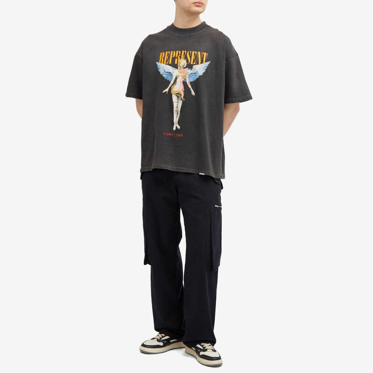 Represent Reborn T-Shirt in Aged Black