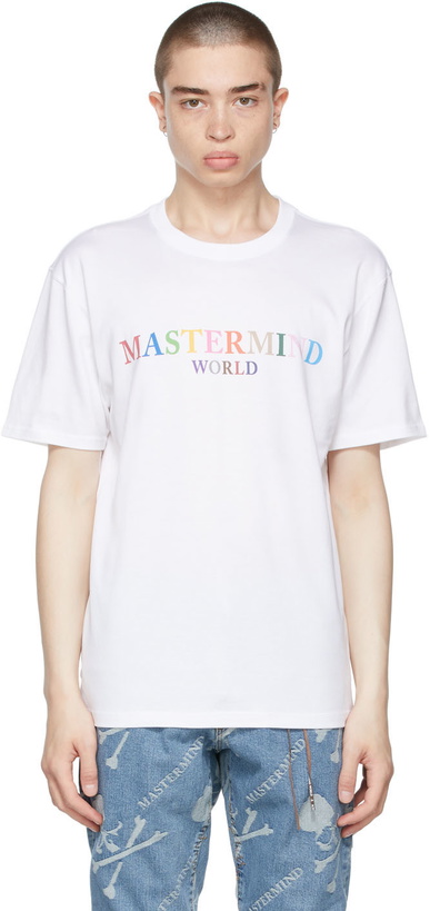 Photo: mastermind WORLD White & Multicolor Logo T-Shirt