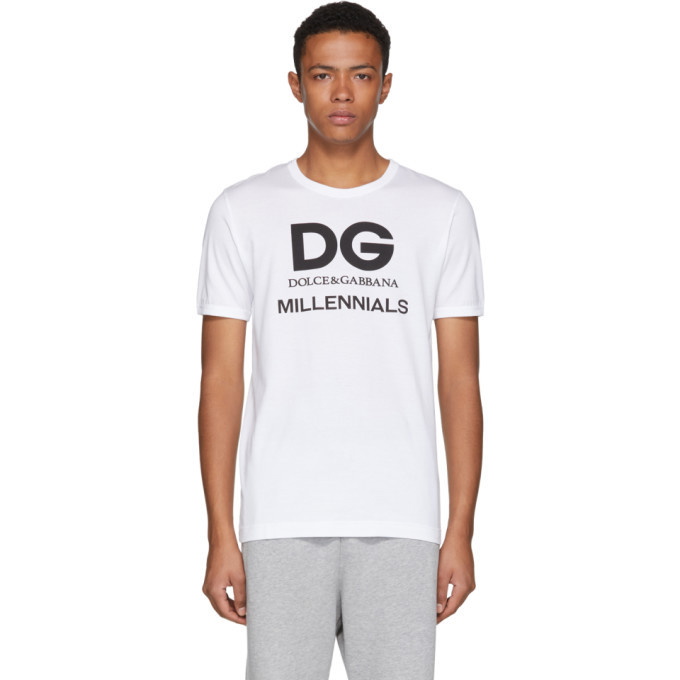 Photo: Dolce and Gabbana White Millennials Logo T-Shirt