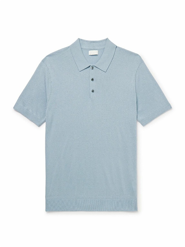 Photo: Club Monaco - Luxe Silk and Cashmere-Blend Polo Shirt - Blue