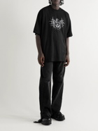 VETEMENTS - Embellished Cotton-Jersey T-Shirt - Black