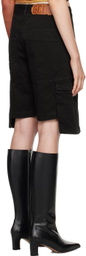 GCDS Black Ultracargo Denim Shorts