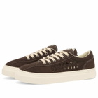 Stepney Workers Club Men's Dellow Woven Suede Sneaker in Dark Brown