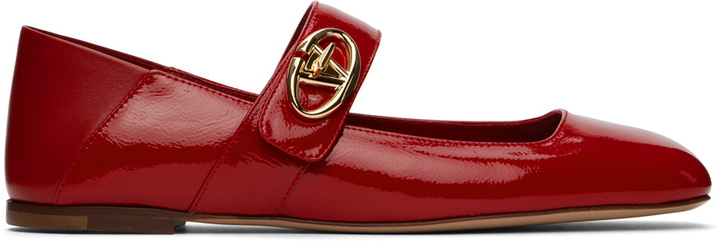 Photo: Valentino Garavani Red VLogo Locker Mary-Jane Ballerina Flats