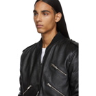 Saint Laurent Black Leather Bomber Jacket