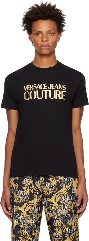 Photo: Versace Jeans Couture Black & Gold Printed T-Shirt