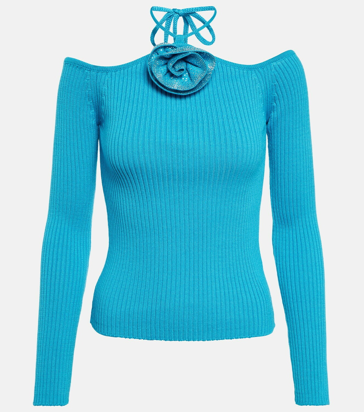 Giuseppe di Morabito Embellished ribbed-knit top