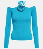 Giuseppe di Morabito Embellished ribbed-knit top