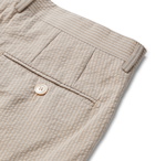 Boglioli - Slim-Fit Pinstriped Cotton-Seersucker Trousers - Neutrals