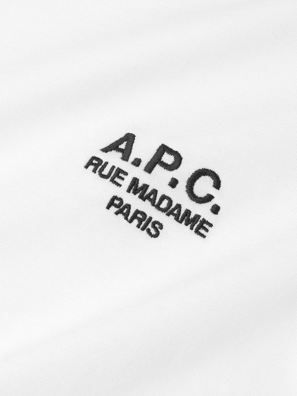 A.P.C. Raymond LogoEmbroidered CottonJersey TShirt White A.P.C.