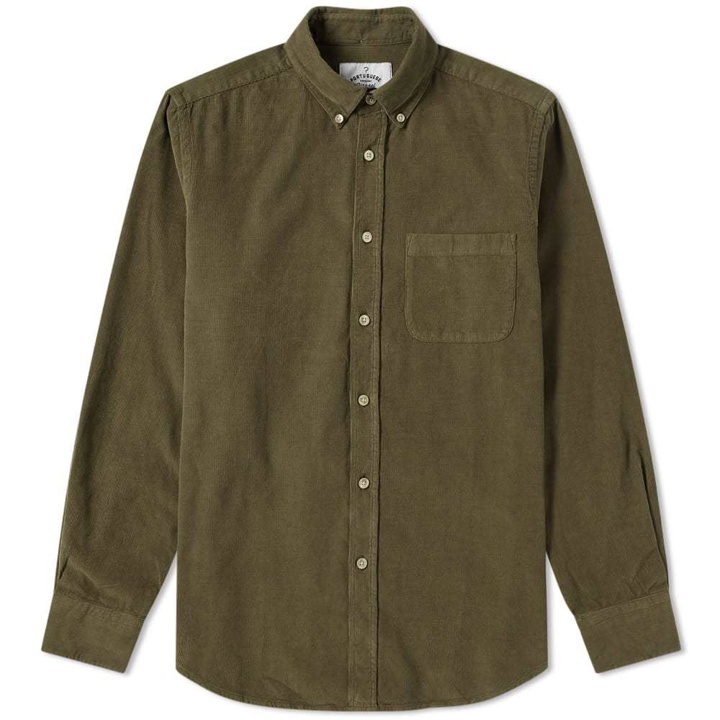 Photo: Portuguese Flannel Button Down Lobbo Corduroy Shirt Green