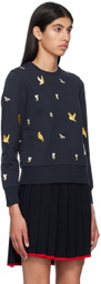 Thom Browne Navy Crewneck Sweatshirt