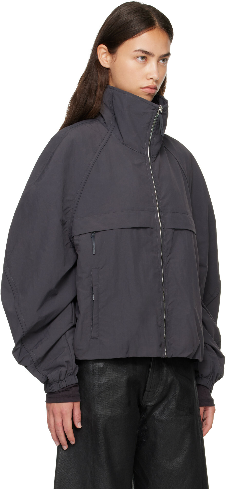 Acne Studios Gray Nylon Logo Jacket