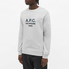 A.P.C. Men's Rufus Embroidered Sweat in Grey Melange