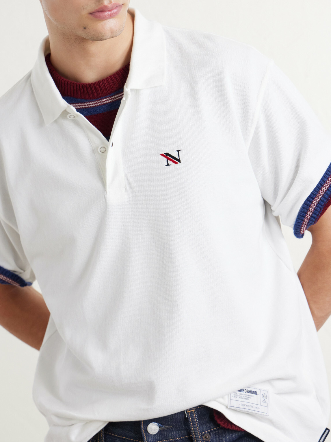 Neighborhood - Logo-Appliquéd Embroidered Cotton-Piqué Polo Shirt - White